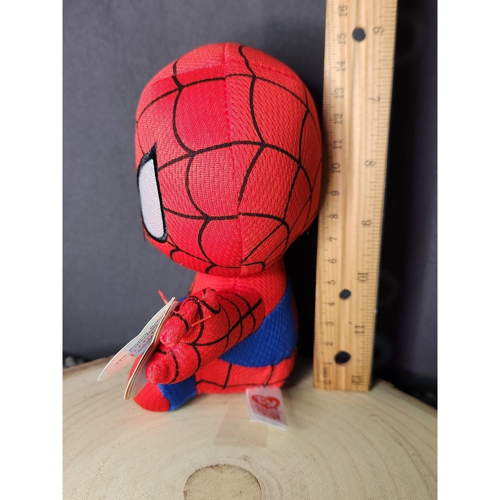 Spider-Man Beanie Babies TY 6" Marvel Plush Toy with Tags BRAND NEW Mint‎ Cond - Picture 3 of 15
